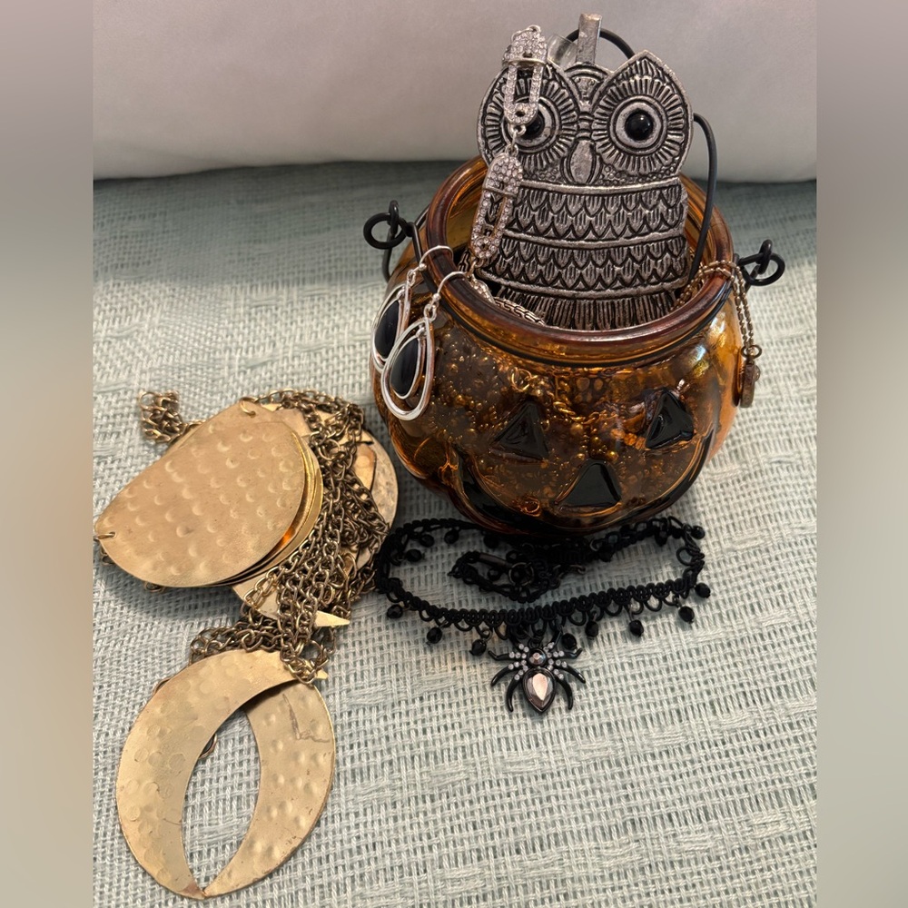 Whimsical Halloween Goth Inspired Mystery Jewelry Jar